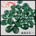 wholesale pear cut faceted top green mirror glass gemstone